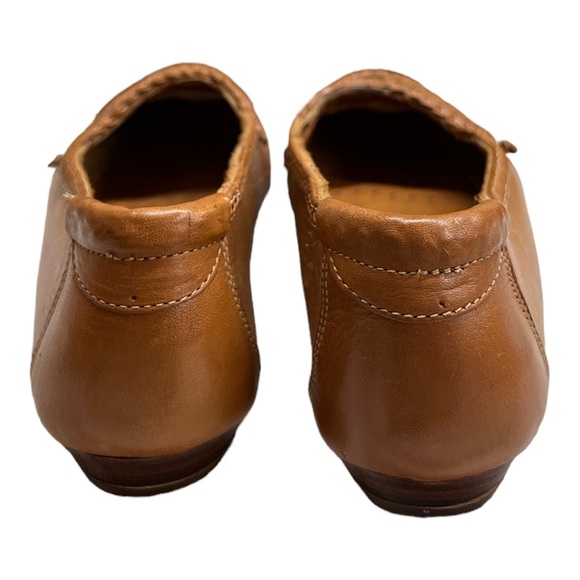 Sz 6B Brown Leather Weaved Pinwheels Flats Loafers - Picture 5 of 7